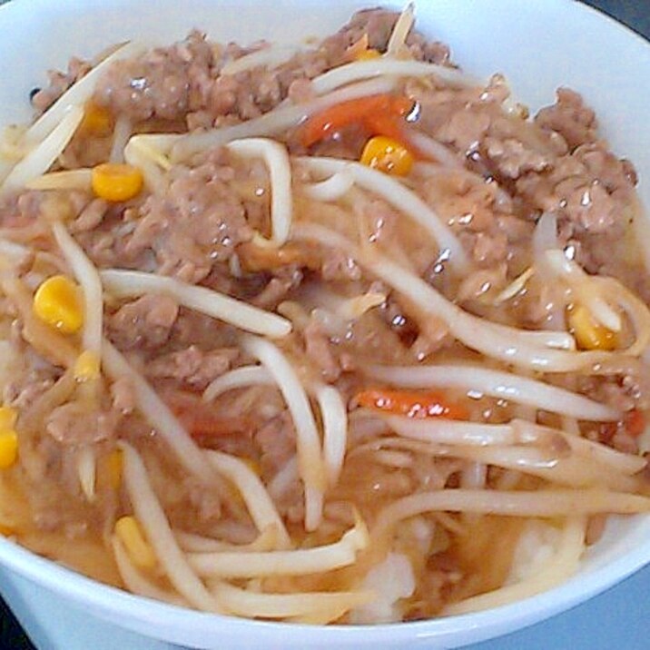 簡単節約!もやしとひき肉のあんかけ丼